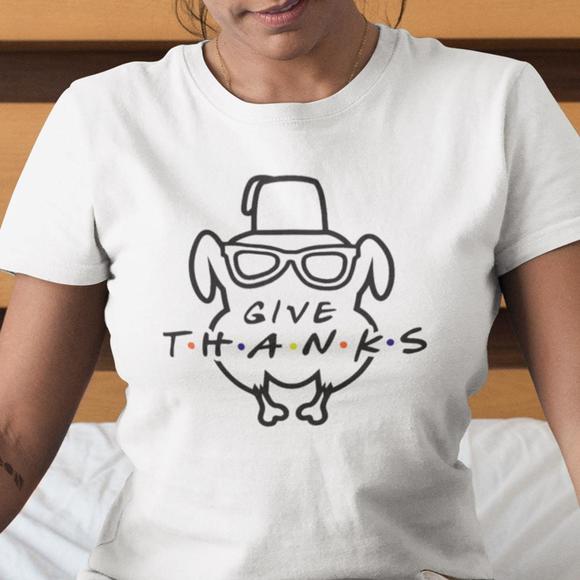 Give Thanks Turkey Thanksgiving Shirt - Picture 1 of 4